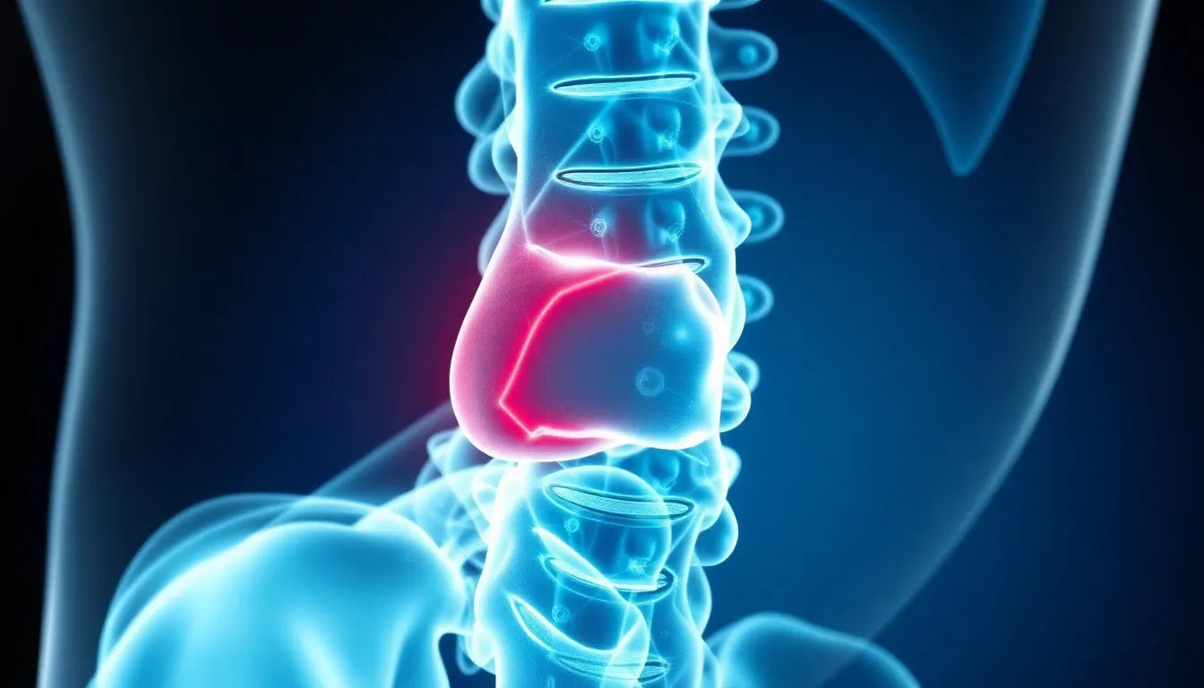 Leben ohne Schmerz: Wege zur Linderung einer breitbasigen bandscheibenprotrusion - Illustration